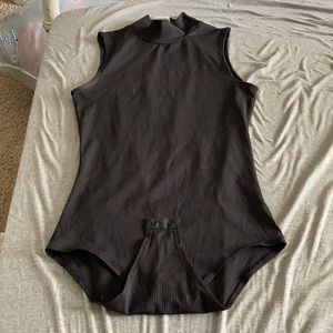 H&M black (maybe dark gray) sleeveless bodysuit. size extra small.